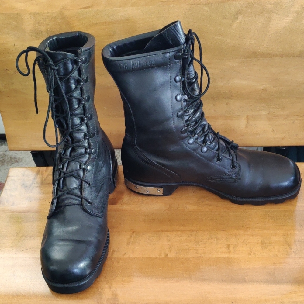 Vintage 1992 Ro Military Boots Size 11R Black 10inch with Toe And heel Taps